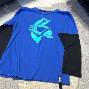 Blue Kids Shirt with Black Sleeves